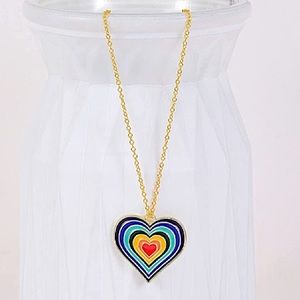💛20%Off Bundles 3+♥️NWT necklace 💙Hand Crafted ♥️ Rainbow Heart💙VDay💜